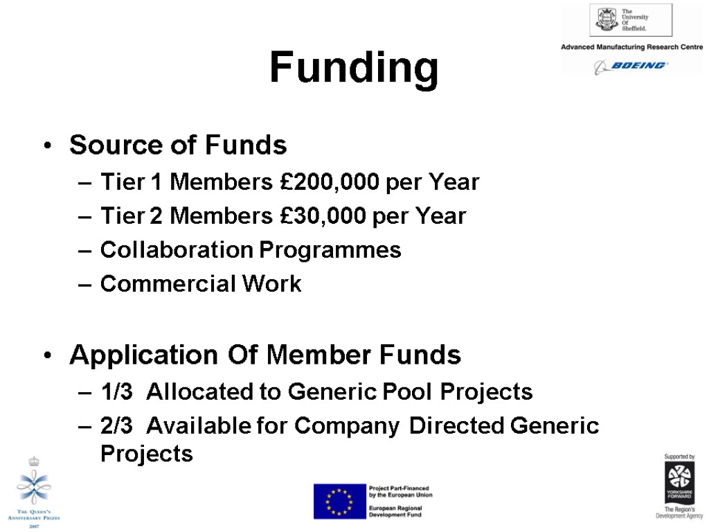 Funding Source of Funds Tier 1 Members £200,000 per Year Tier 2 Members £30,000